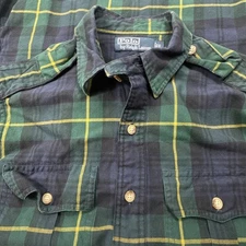 Vintage Polo Ralph Lauren Military CPO Shirt Work Flannel Men's Small D Tartan