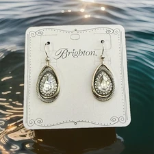 Brighton Earrings Neptune’s Rings Teardrop French Wire Silver-Gold NWT