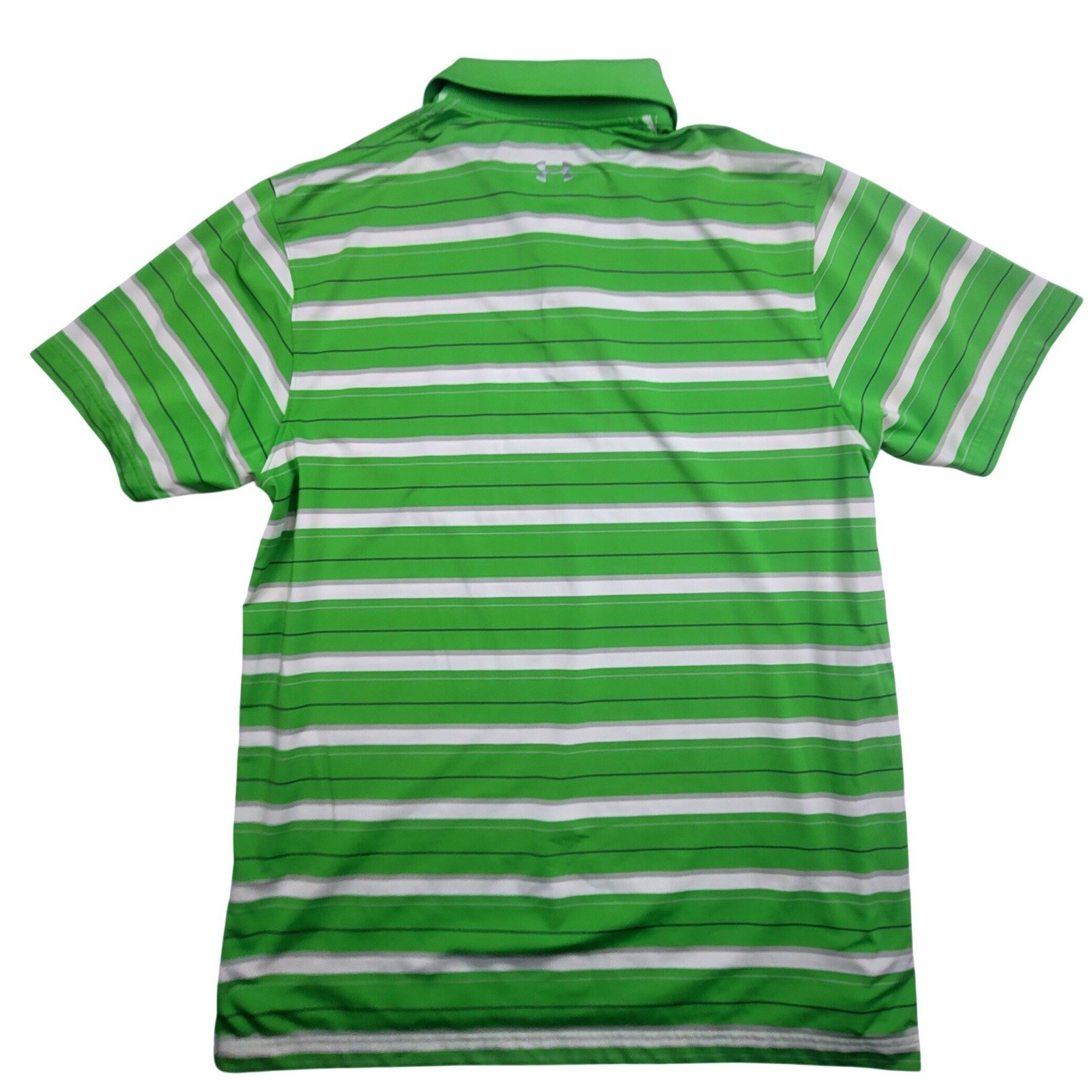 Under Armour Golf Polo Shirt Mens XL Green White Stripe HeatGear Short Sleeve thumbnail 6