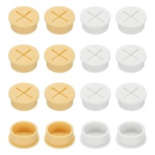 1 Inch Wire Rubber Grommets, 16Pcs Desk Grommet Cable Hole Cover, Yellow/White