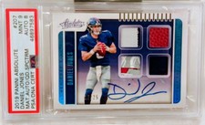 2019 Panini Absolute-Materials Auto Daniel Jones #207 RC,MEM /99 PSA 9 Auto 10