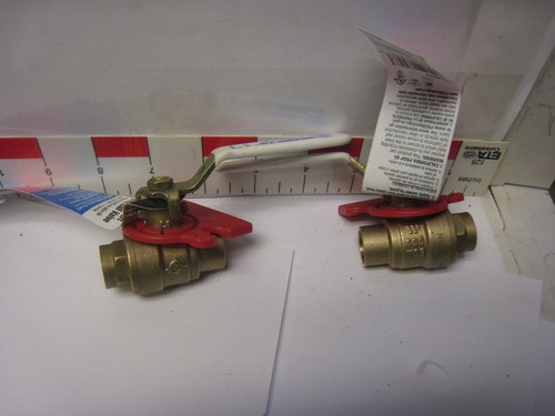 2 yes 2 Watts 1/2” LFFBVS-3C Brass Ball Valve Full 2 Pc Full Port Sweat x sweat