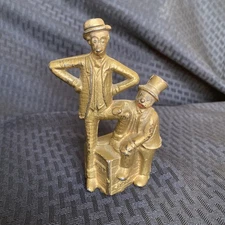 Vintage 1920s Mutt & Jeff Comic Character A.C. Williams Cast Iron Toy Coin Bank