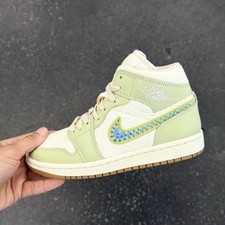Nike Jordan 1 Mid Olive Aura Womens Casual Sneaker Multiple Sizes NEW II0570 302