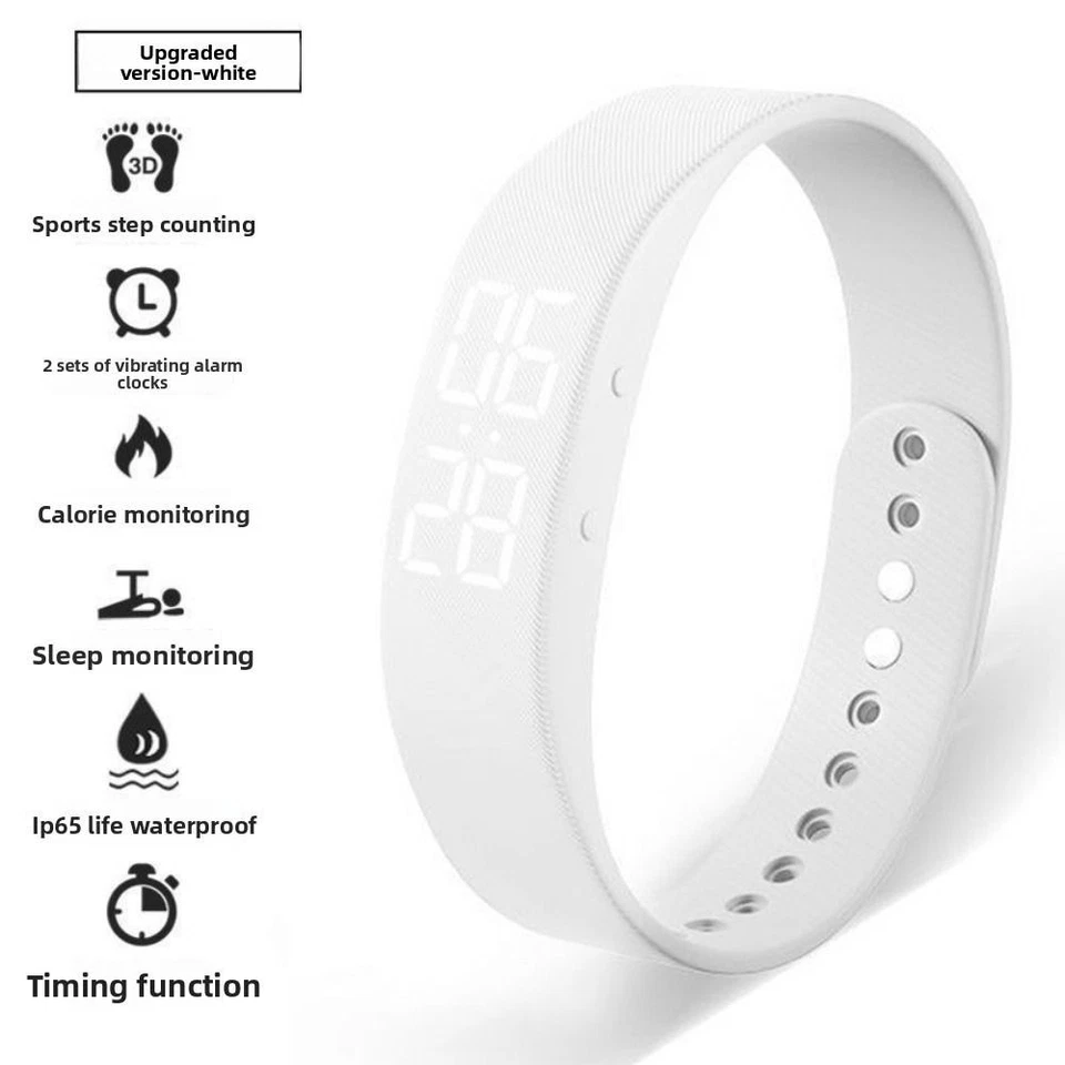 with Calorie Counter Alarm Clock Watch Vibrating Alarm Bracelet for Students - Image 3 of 4