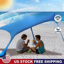 Beach Tents Portable Sun Shade Canopy UPF 50 Outdoor Sun Shelter with Sandbag