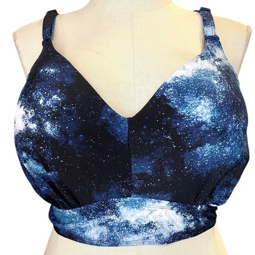 New Torrid 5 (5X) Bra Cup DD/F Galaxy Wireless Padded Racerback Bikini Swim Top - Picture 1 of 3