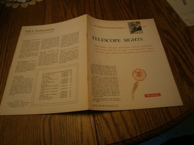1961 AMERCIAN RIFLEMAN REPRINT TELESCOPE SIGHTS 23 PAGES GREAT PICS & INFO
