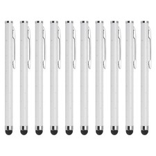10pcs Glitter Stylus Pens for Touch Screens Metal Capacitive Pen, White