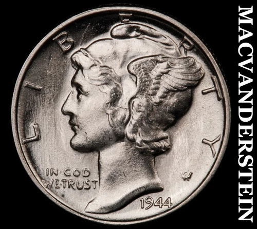 1944 Silver Mercury Dime - Super Choice Gem Brilliant Uncirculated++++  #i1574