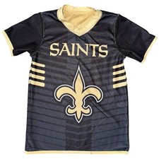 New Orleans Saints NFL Flag Football Boys Kids M Black Gold Reversible Jersey