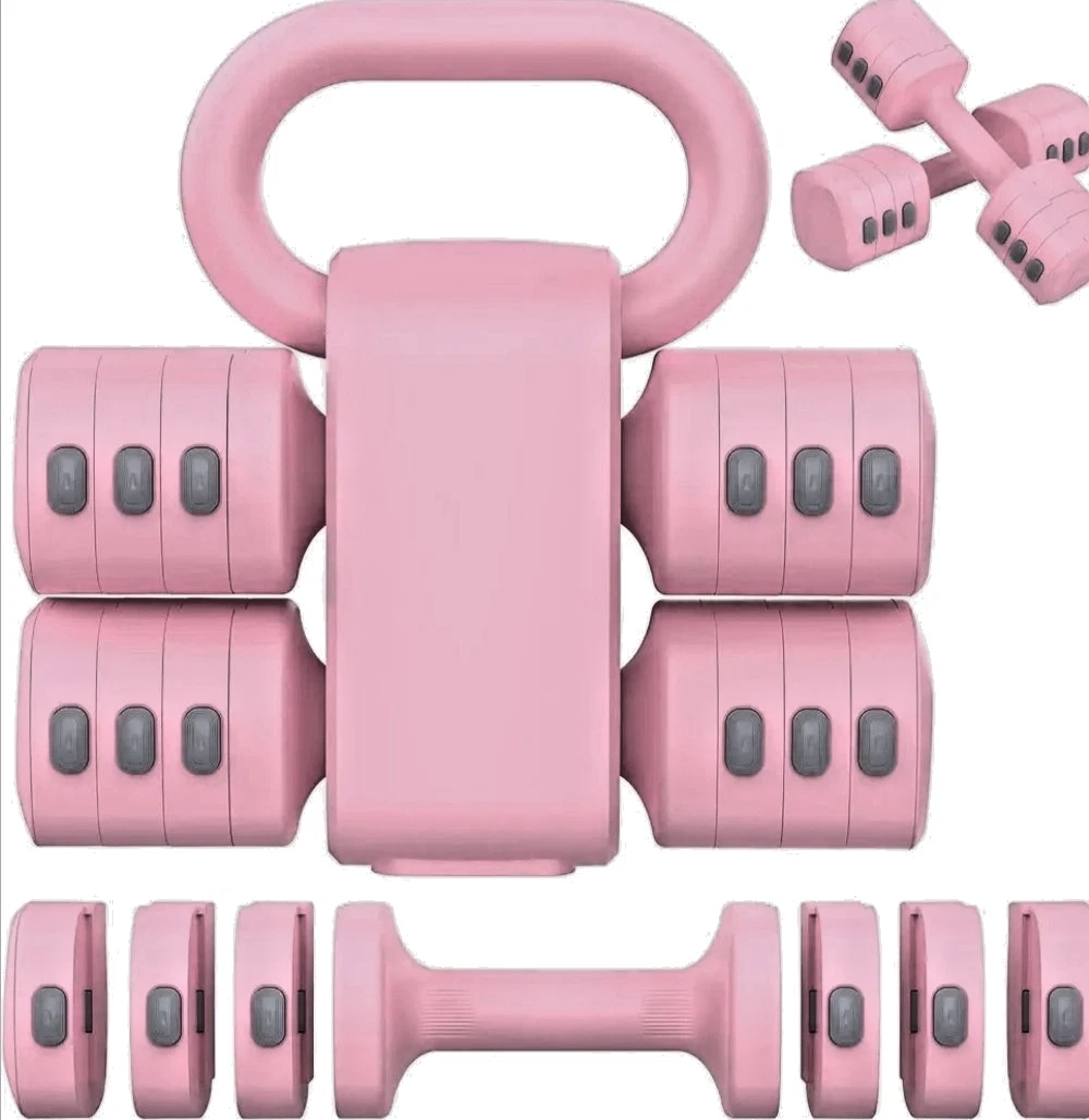 Adjustable Dumbbell Kettlebell 4 in 1 Compact Weight Set Home Gym Fitness New