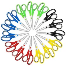 Scissors, 8 Inch Soft Comfort-Grip Handles & Stainless Steel Sharp Blades Per...