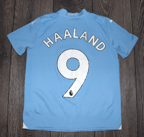 KIDS BOYS 11-12 Y MANCHESTER CITY FC FOOTBALL SHIRT MEN'S 2023/24 JERSEY HAALAND