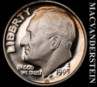 1995-S Roosevelt Dime- Silver- Choice Gem Proof Luster- No Reserve #K379