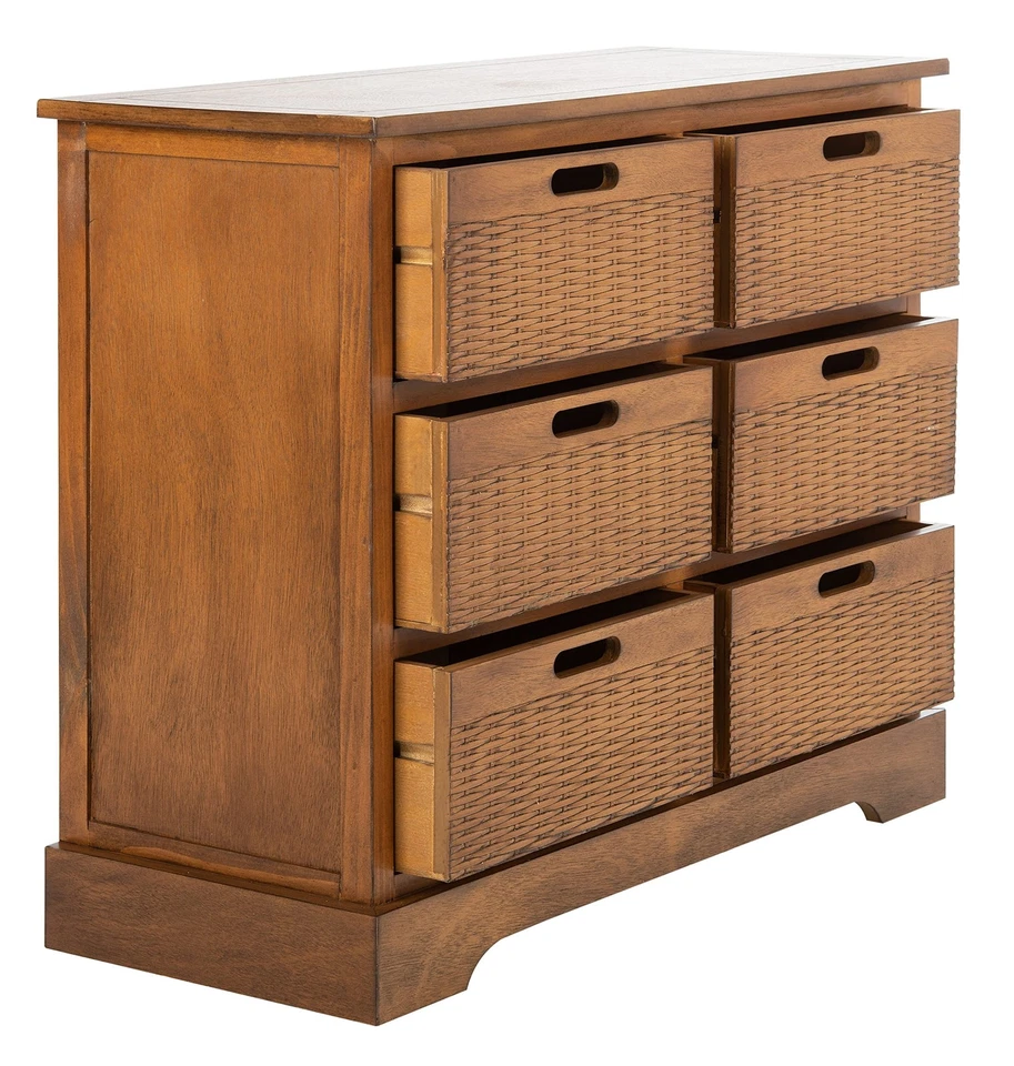 Home Collection Landers Honey Brown 6-Drawer Storage Unit (Fully Assembled) - Image 4 of 4