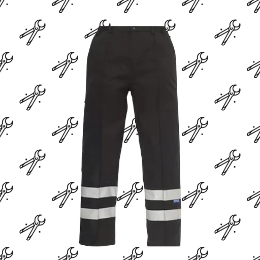 Hi Vis Reflective Ballistic Work Trousers Safety Cargo Pants Yoko BS015T - BLACK