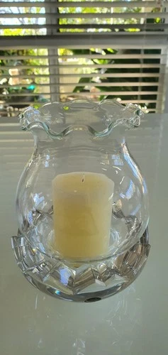Vintage German Crystal Candle Holder Rosenthal Studio-Linie 15cm 
