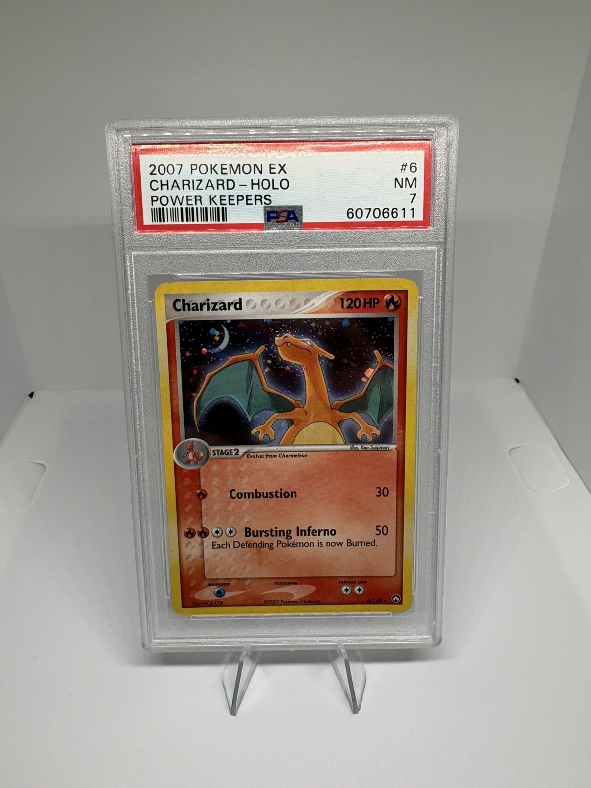 2007 Pokemon EX Power Keepers Charizard Holo 6/108 - PSA 7 Near Mint RARE
