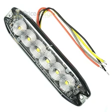 Slim White Amber Strobe Pro Series 6 LED Thin Lights RS3020CSP Single Race Sport