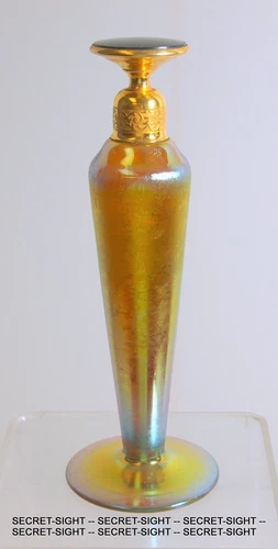 Vintage STEUBEN Gold Aurene Art Glass Perfume Bottle ~ Outstanding Colors