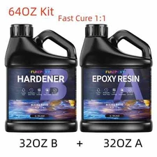 Crystal Clear Epoxy Resin 64oz Kit - For Tumbler DIY Art Painting River Table