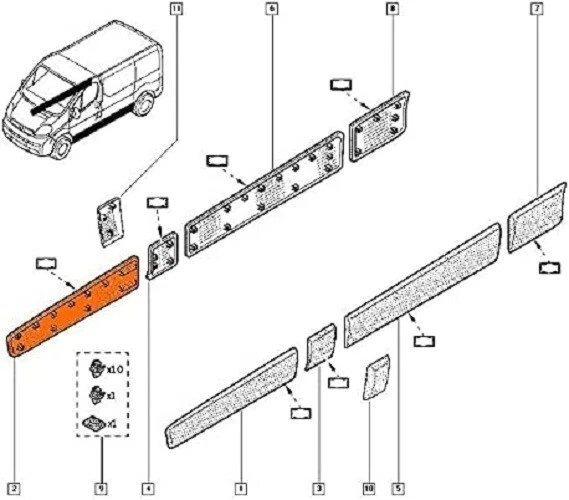 Baguette de porte avant droite passager pour Trafic II Vivaro et Primastar - Photo 4/4