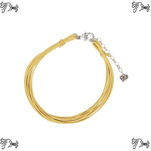 Multistrand Yellow Leather Choker with Beaded Strands Necklace & Earrings - Picture 10 of 11