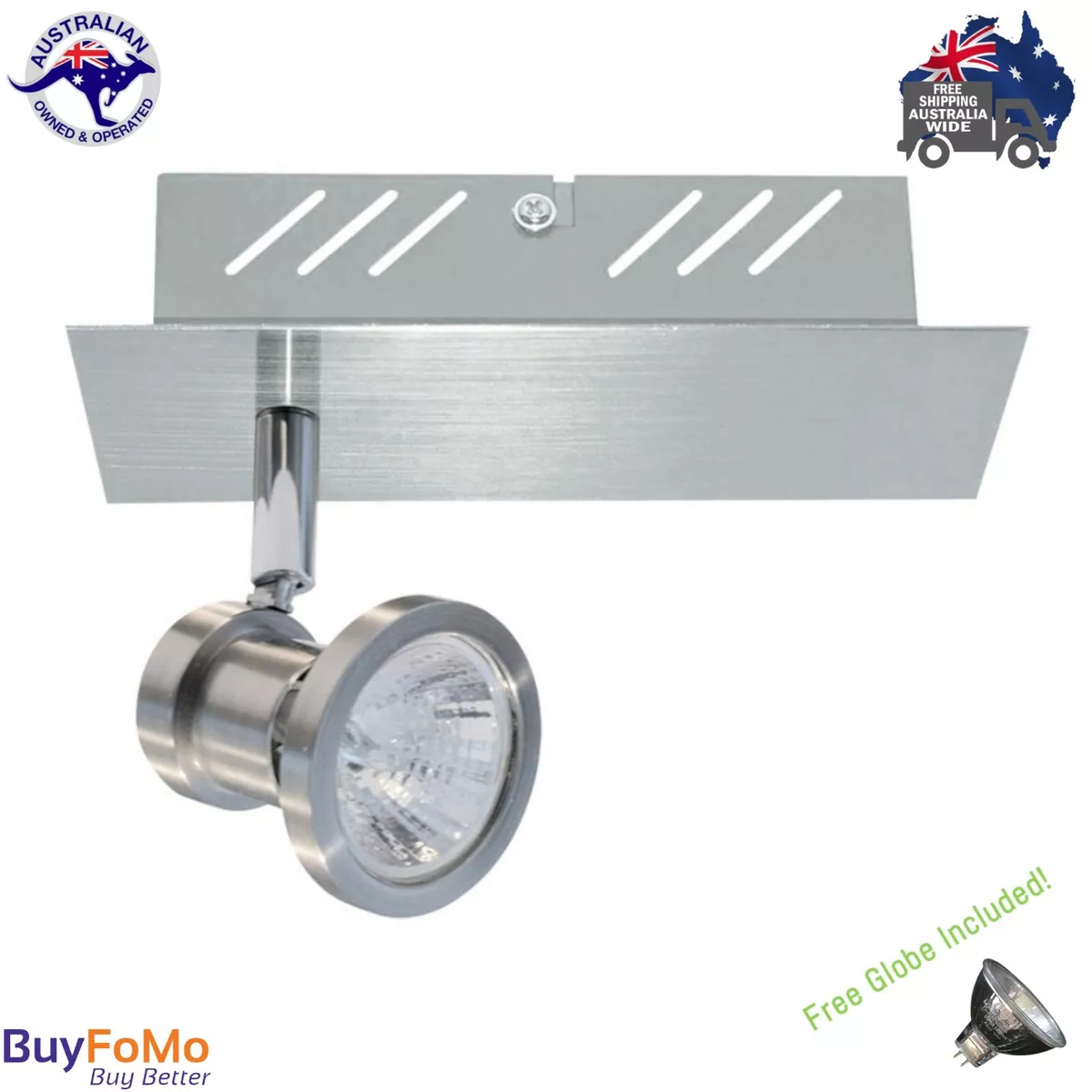 Bar Spotlight Accent Directional Ceiling light 1 4 Brushed Chrome Dimmable Globe