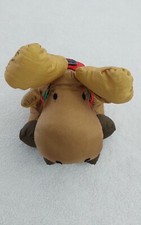 Vtge. Department 56 Moose Stuffed Animal Nylon Reindeer Plush Toy Collectibles