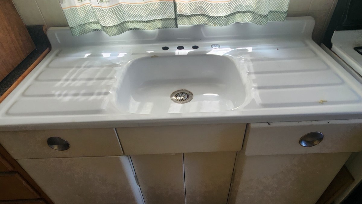 Antique Porcelain Kitchen Sink With Drain Board UPDATE Both Sinks
