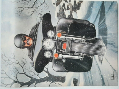 VINTAGE DAVID MANN MOTORCYCLE POSTER ORIGINAL EASY RIDER EXCELLENT