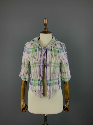 Ladies Escada Sport Multicolour Cotton Metal Summer Light Top Jacket Size 34