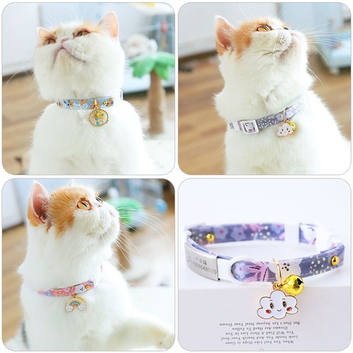 NEW Adjustable Necklace Shaped Pendant With Bells Cute Pet Cat Dog Comfy Collar - Picture 2 of 22