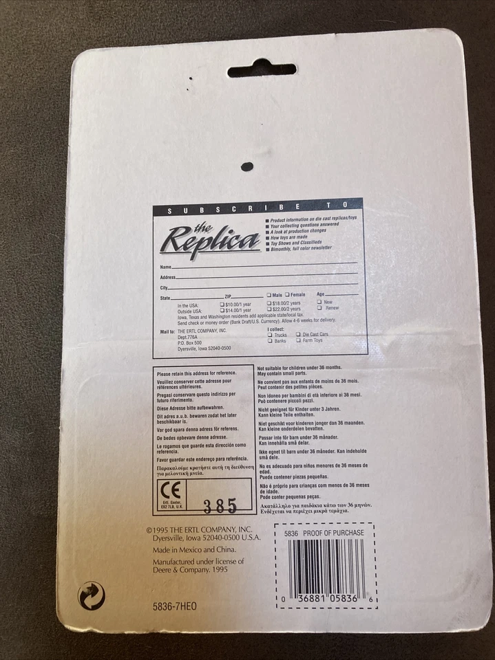 ERTL 1/64 Delivery Truck with John Deere 6400  NIB #5836 - Image 2 of 2