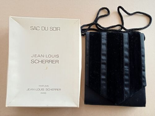 Sac de soirée vintage Jean Louis SCHERRER  Velours noir  Cordon satin torsadé - Photo 1/9