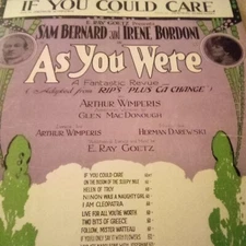 If You Could Care From As You Were 1920 Sheet Music