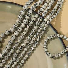 Natural Dalmation Jasper Gems Round Beads for Jewelry Making 15" 6mm 8mm 10mm