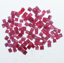 3 MM 10 pcs Natural Red Ruby square faceted gemstone,precious red ruby square