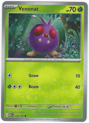 Venonat #048/165 SV: Scarlet & Violet 151 Common - Pokemon