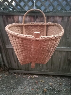 EXCEPTIONAL LARGE ANTIQUE SPLINT BASKET | eBay