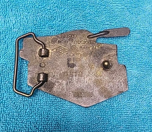 MASON Brass 1980 Belt Buckle Vintage Baron 6219 Taiwan - Picture 5 of 6