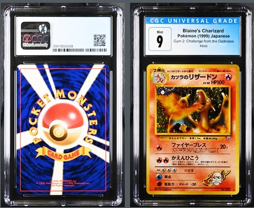 Pokemon 1999 Japanese Gym 2 Blaine's Charizard Holo CGC 9 Mint PSA WOTC!
