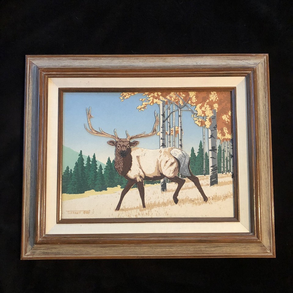VTG Sand Art Deer Buck Hunting Chaplin New Mexico By Tiffany Sand