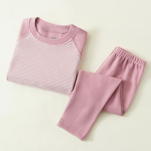 Kids Girls Boys Sleepwear Long Johns Underwear Set Base Layer Tops With Pants - Picture 36 of 43