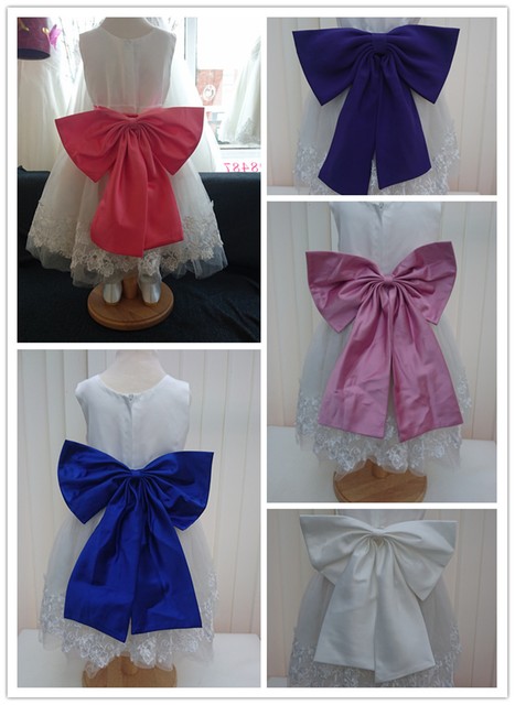 satin flower girl sash with back bow