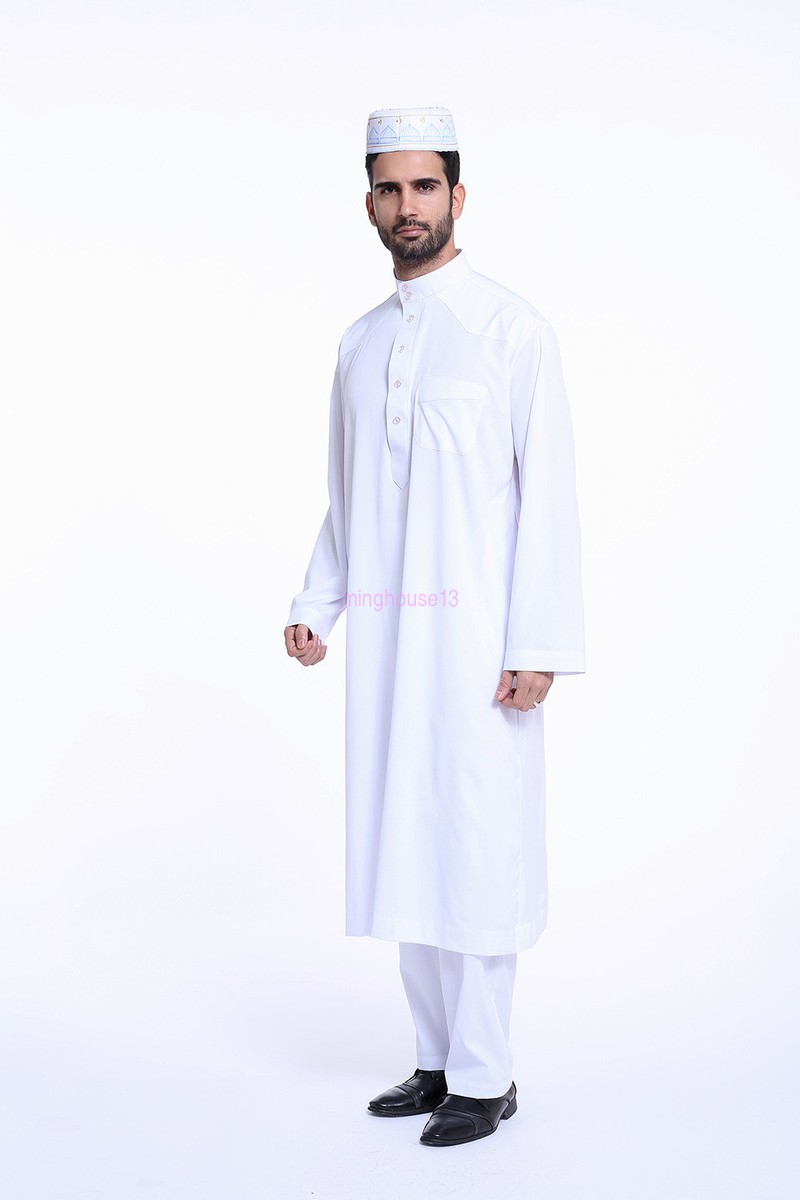 white christmas dresses Men's Full Length Long Sleeve Islamic Thobe main image 1