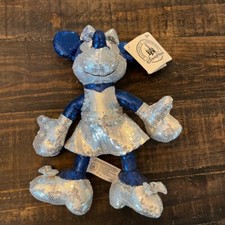 Disneyland Diamond Celebration 60th Anniversary Sequined Minnie Mouse Plush Doll