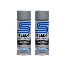 1002B STEEL-IT 2 pack 12oz Gray Stainless Steel Polyurethane Aerosol Cans