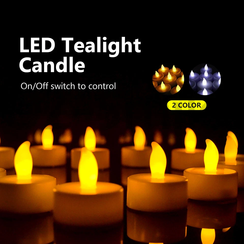 LED Tea Light Tealight Candle Flameless Wedding Decoration Batteries Included